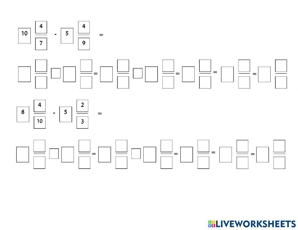 חיסור שברים