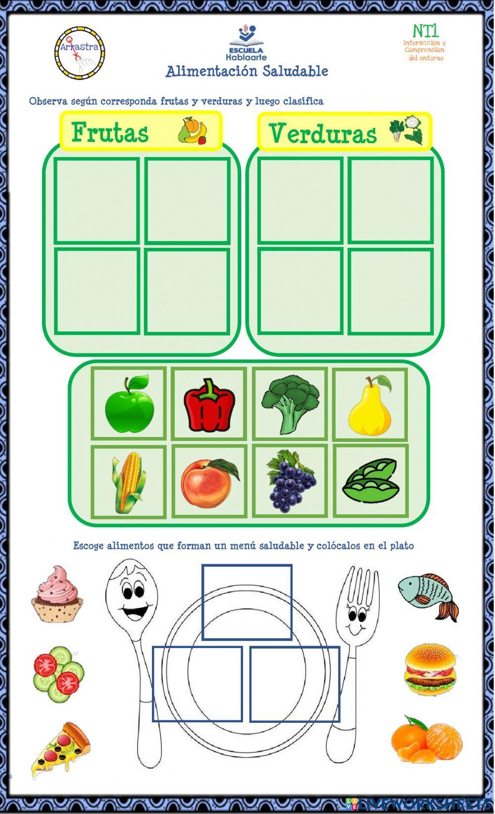 Repaso de Contenidos - Frutas y verduras