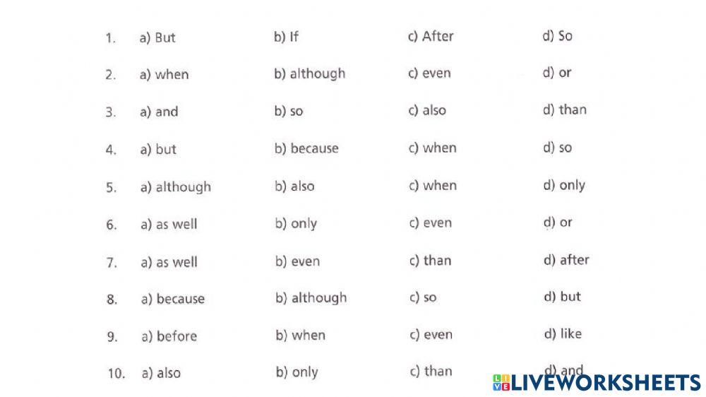 Conjunctions and connectives