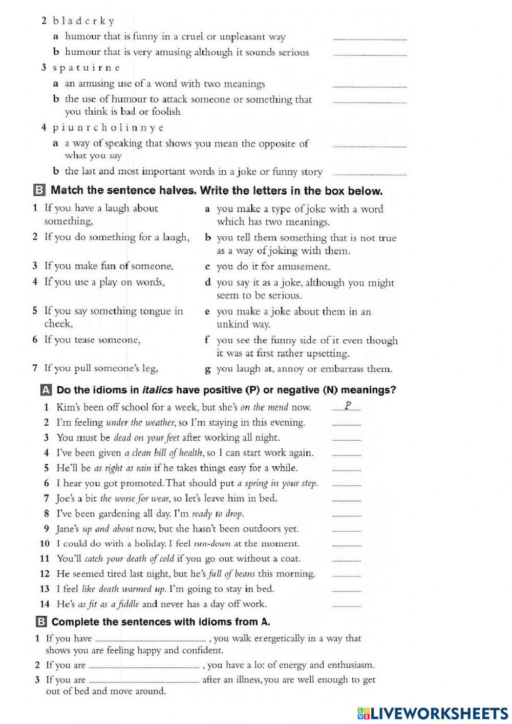 Feelings B2 online exercise for | Live Worksheets