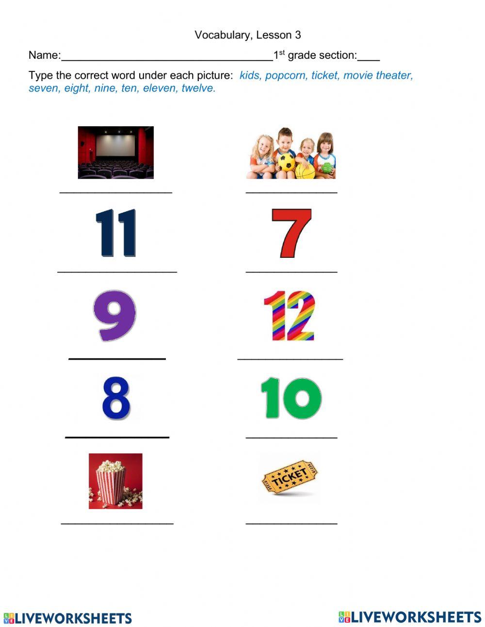 VOCABULARY L3, FIRST GRADE