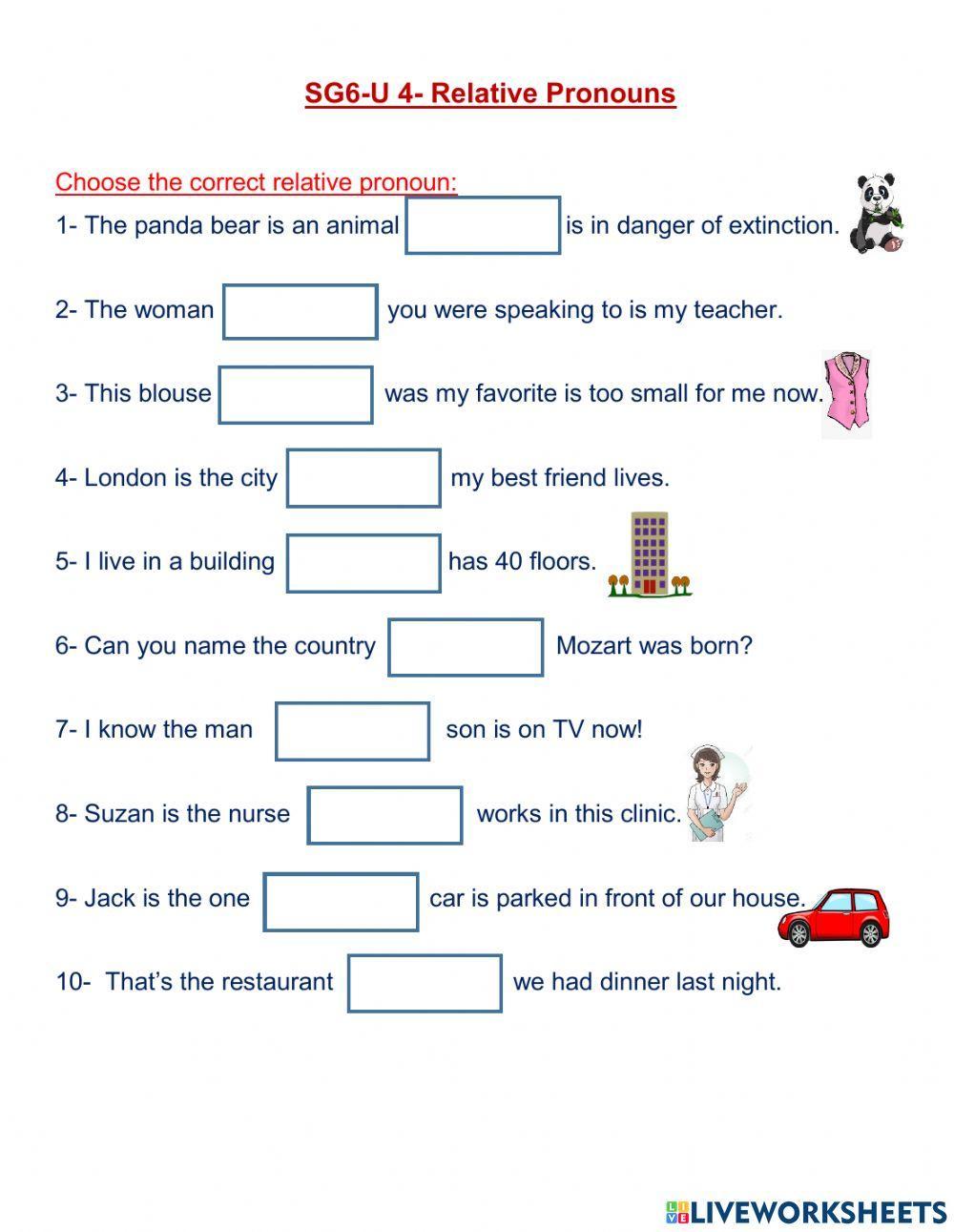 Relative pronouns