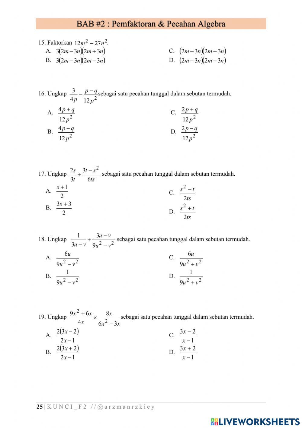 Latih Tubi Bab 2 Bahagian A