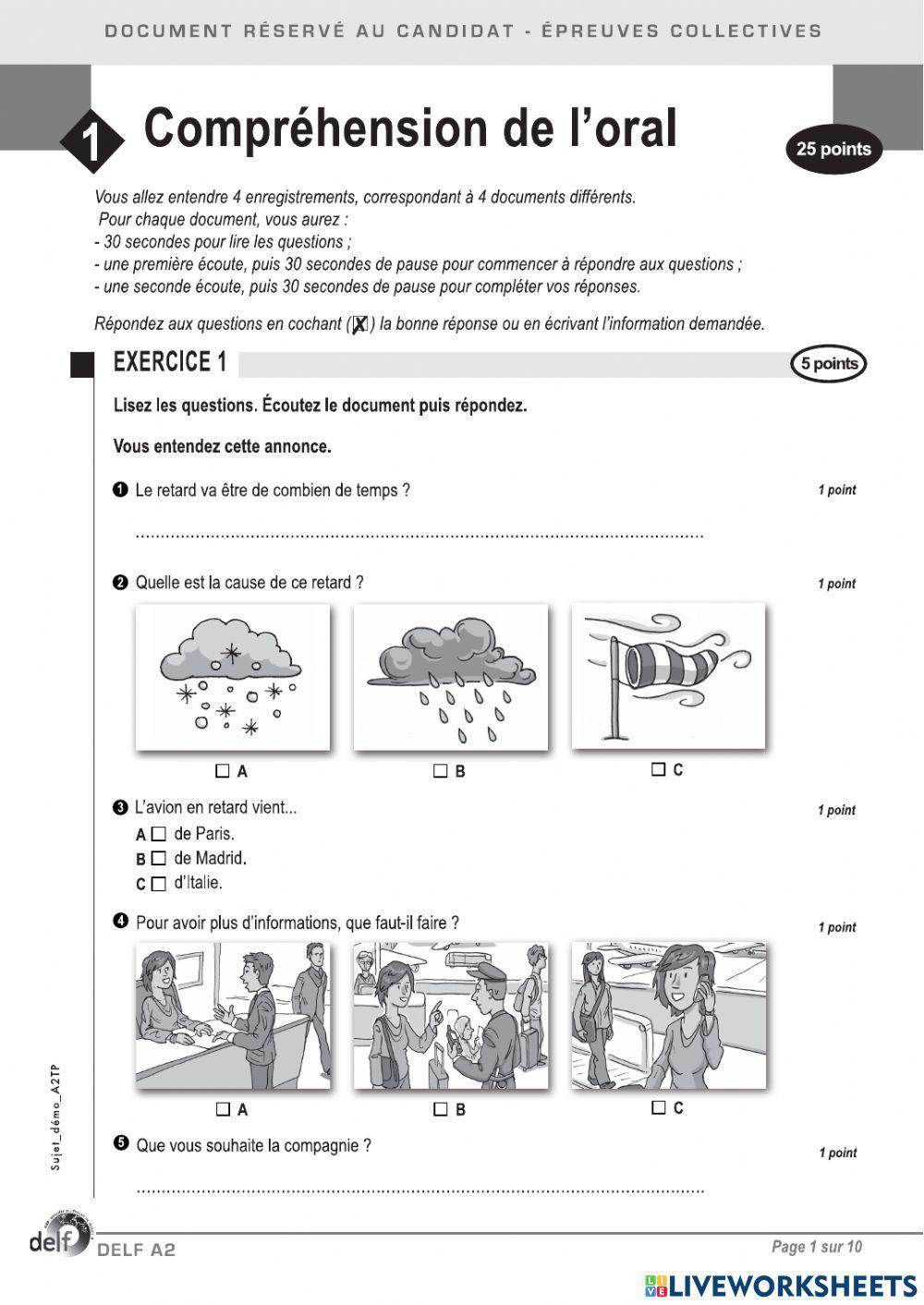 Compréhension de l’oral delf A2 TP n°1