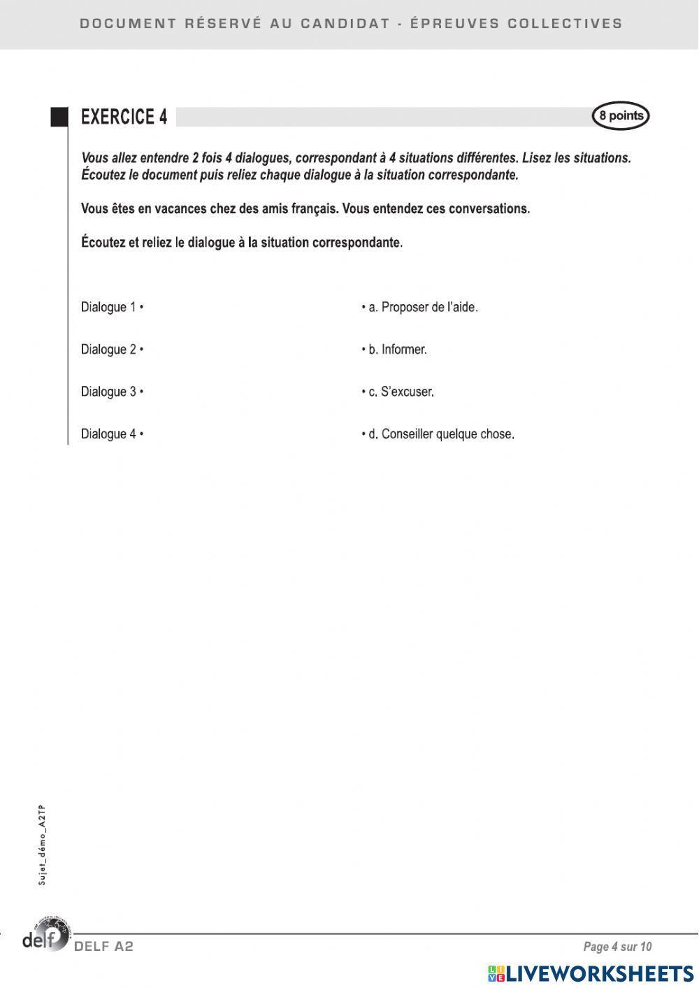 Compréhension de l’oral delf A2 TP n°1