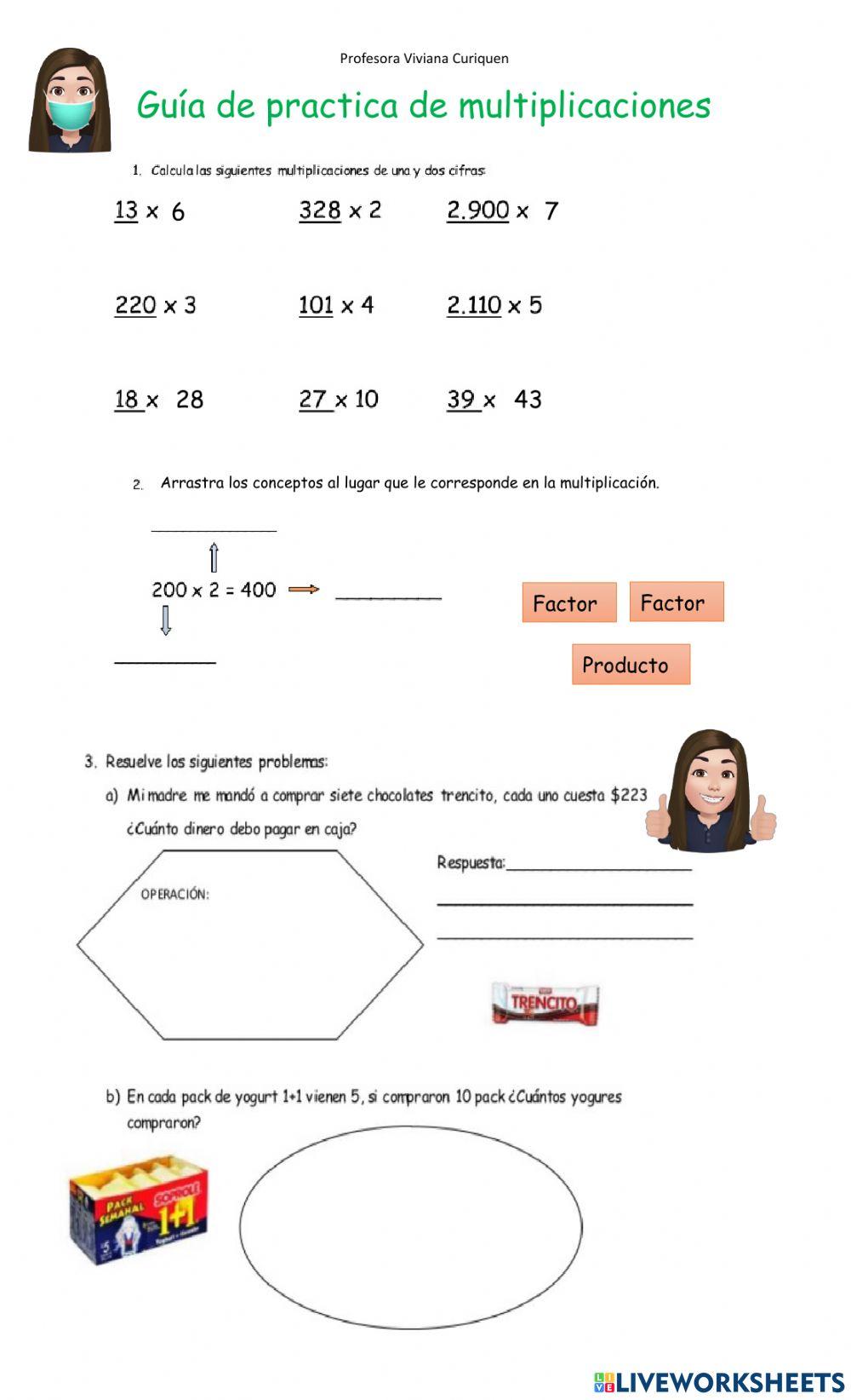 Guía de multiplicaciones