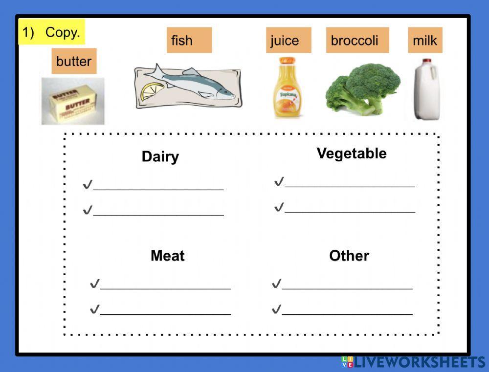 Grocery shopping list