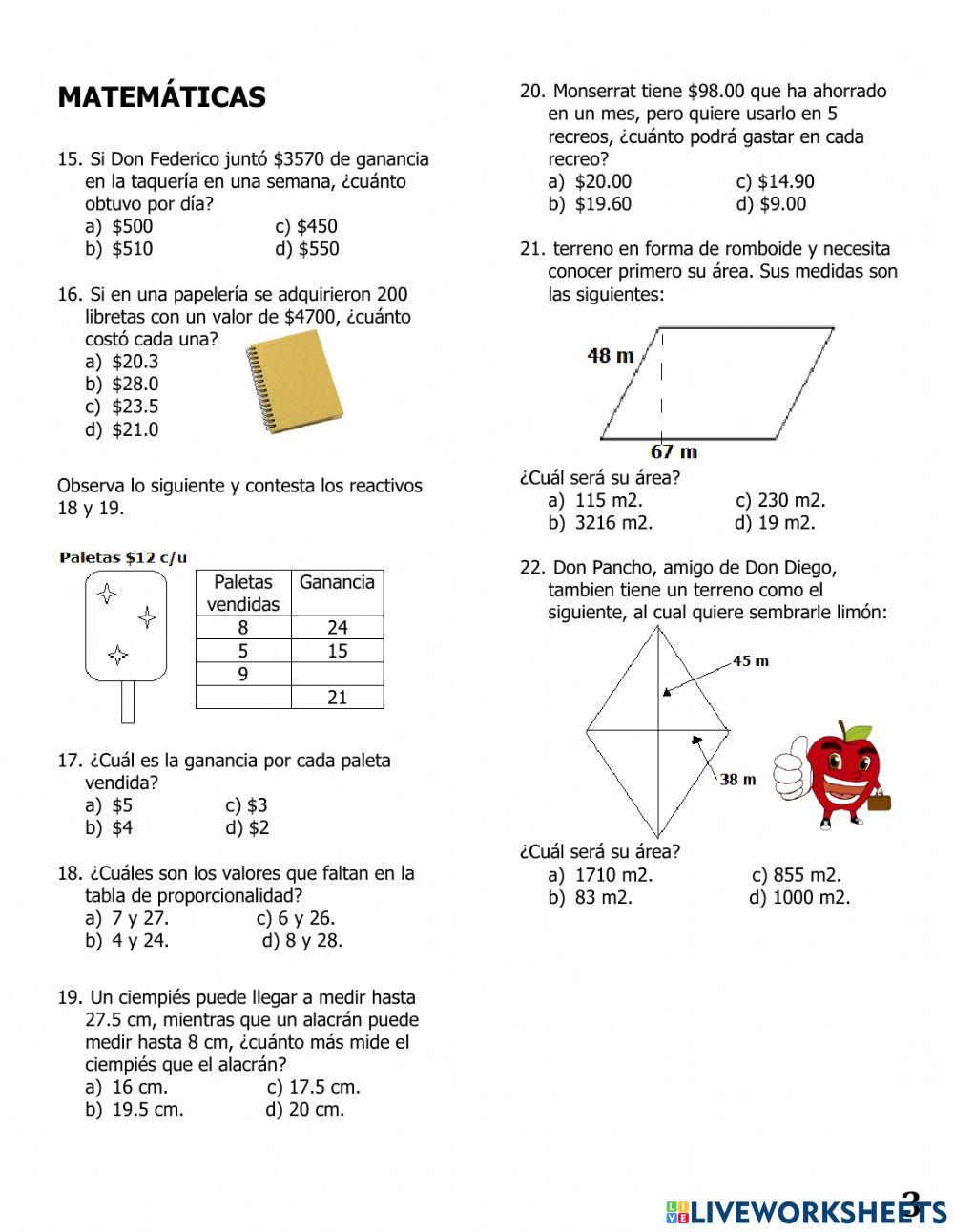 Repaso trimestral II quinto grado