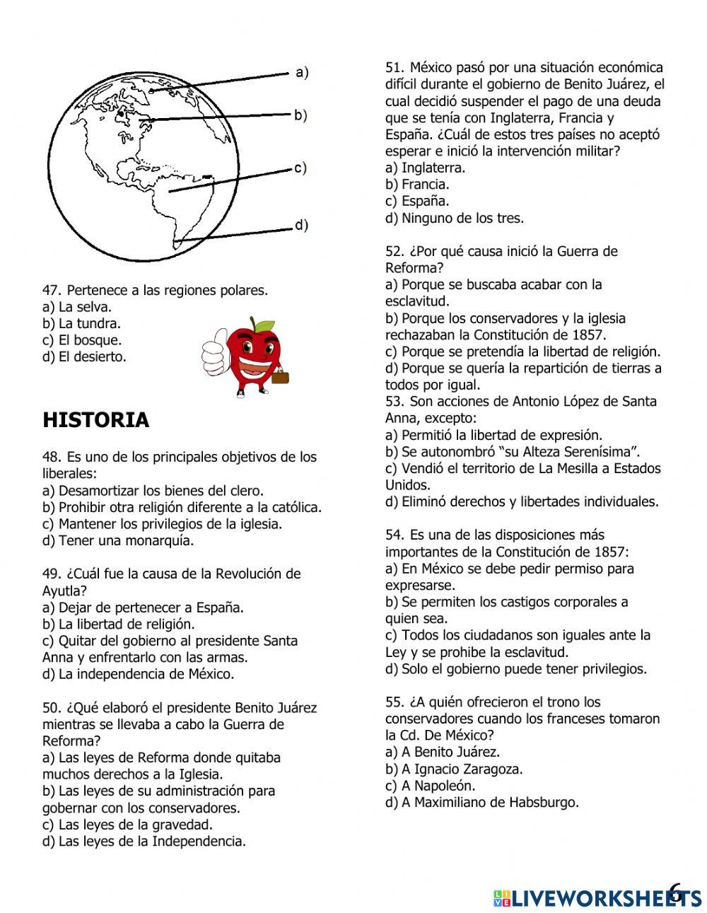 Repaso trimestral II quinto grado