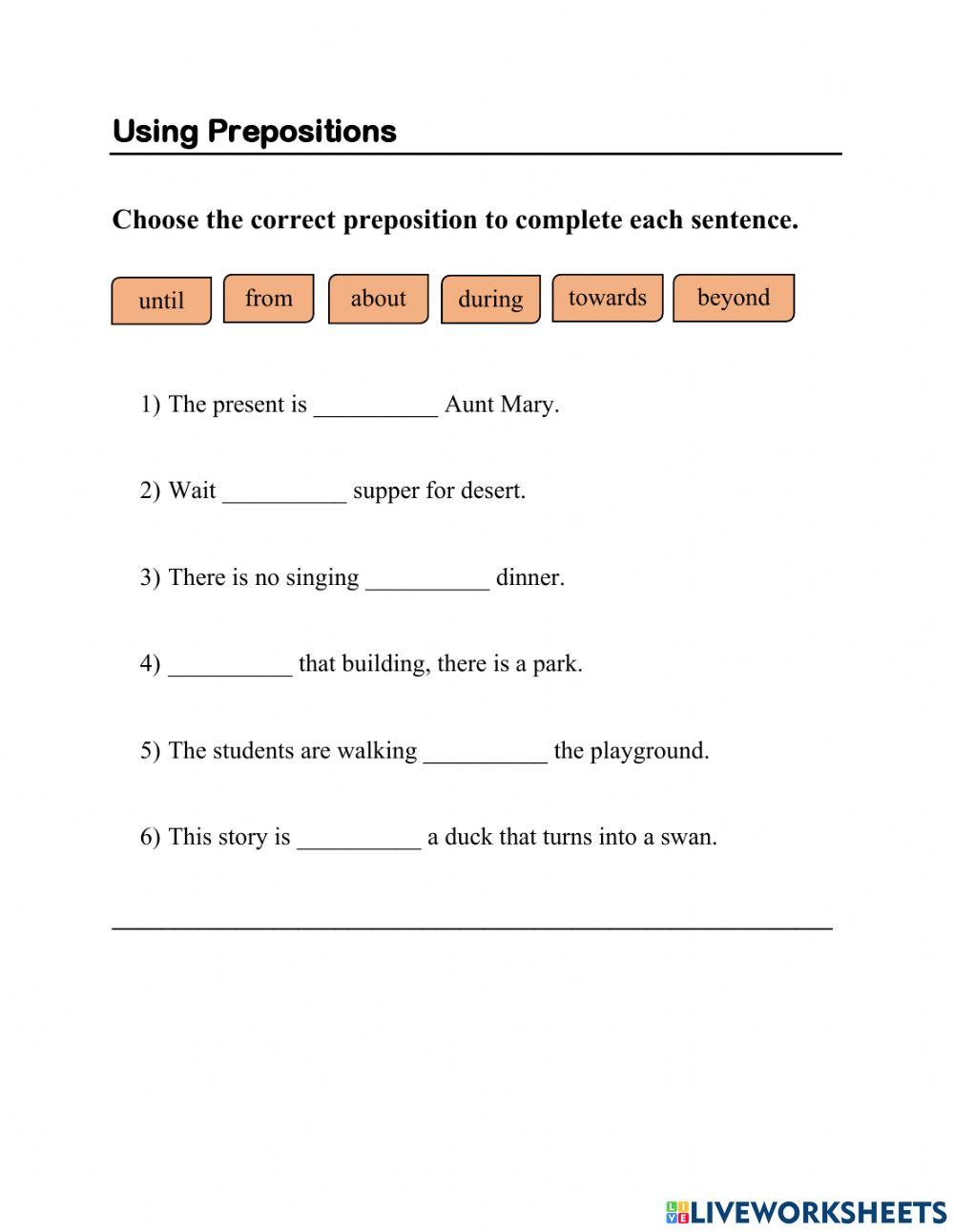 Using Prepositions