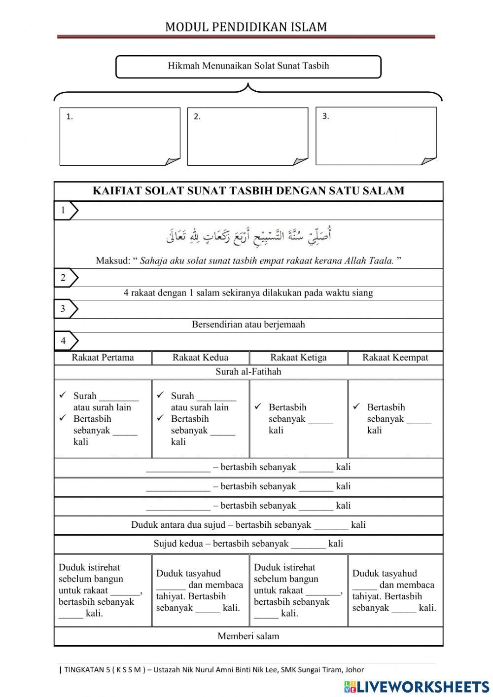 PEL 11: SOLAT SUNAT ISTIKHARAH DAN SOLAT SUNAT TASBIH 2