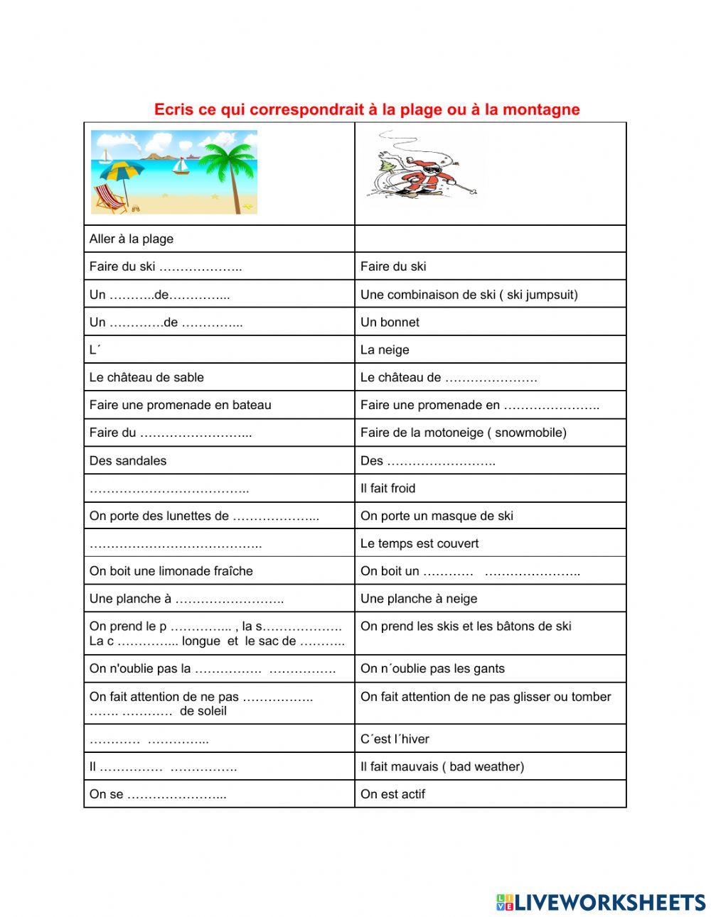 La plage et la montagne