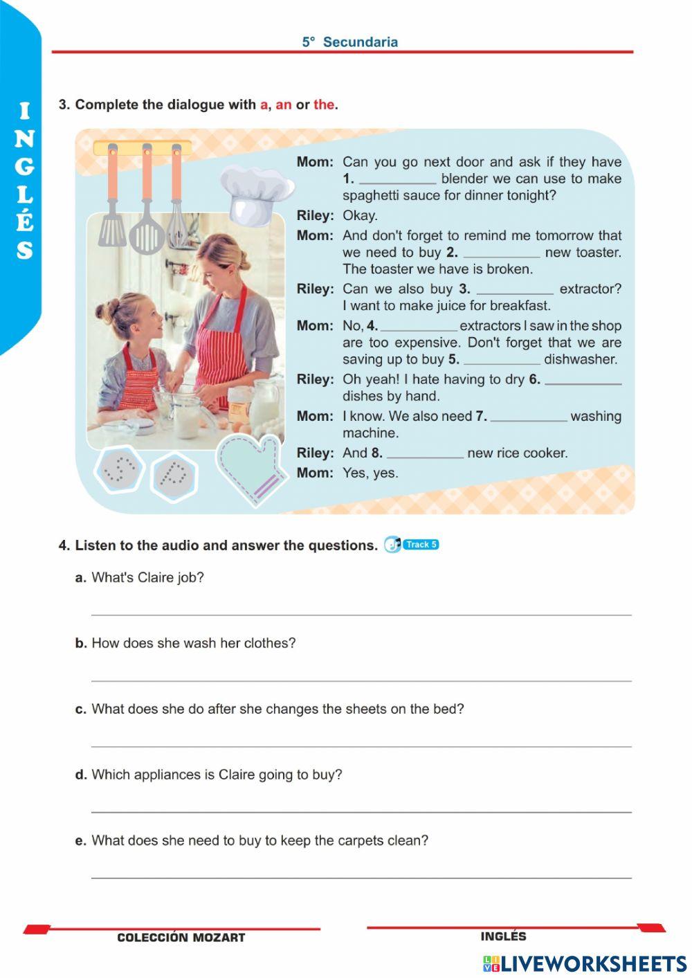 Unidad 1 - inglés 5°