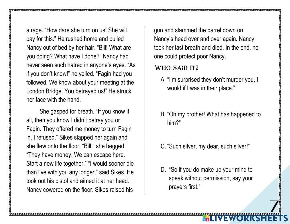 Oliver Twist - Chapters 14 and 15