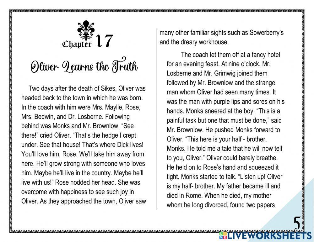 Oliver Twist: Chapters 16 and 17