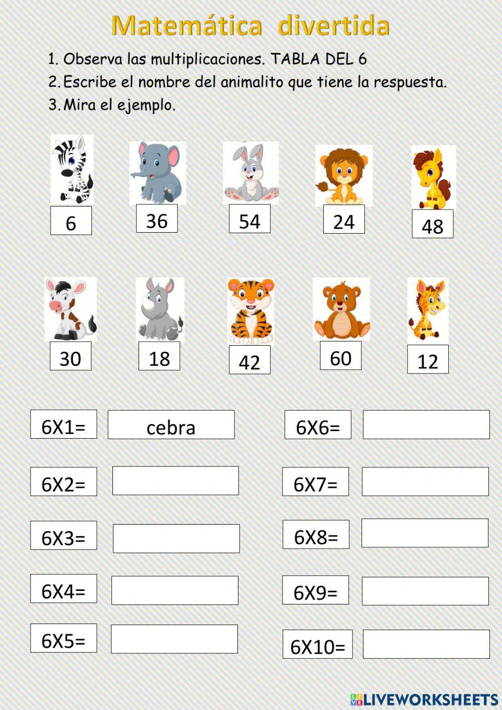Tablas de multiplicar
