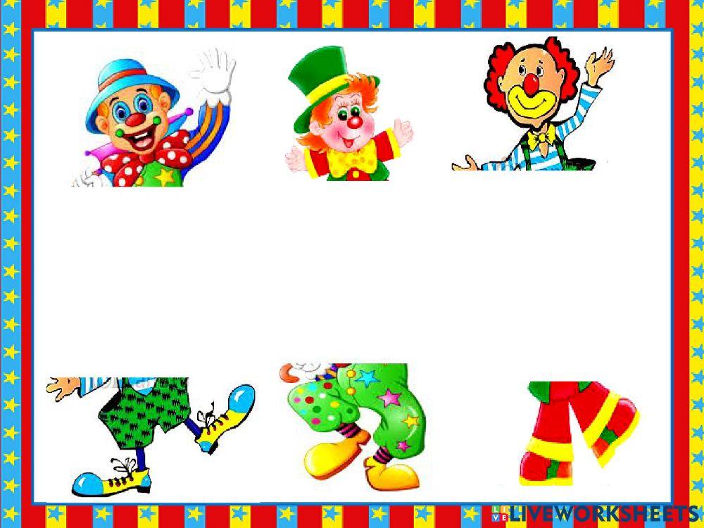 Ενωσε με μια γραμμη καθε κλοουν με το αλλο του μισο