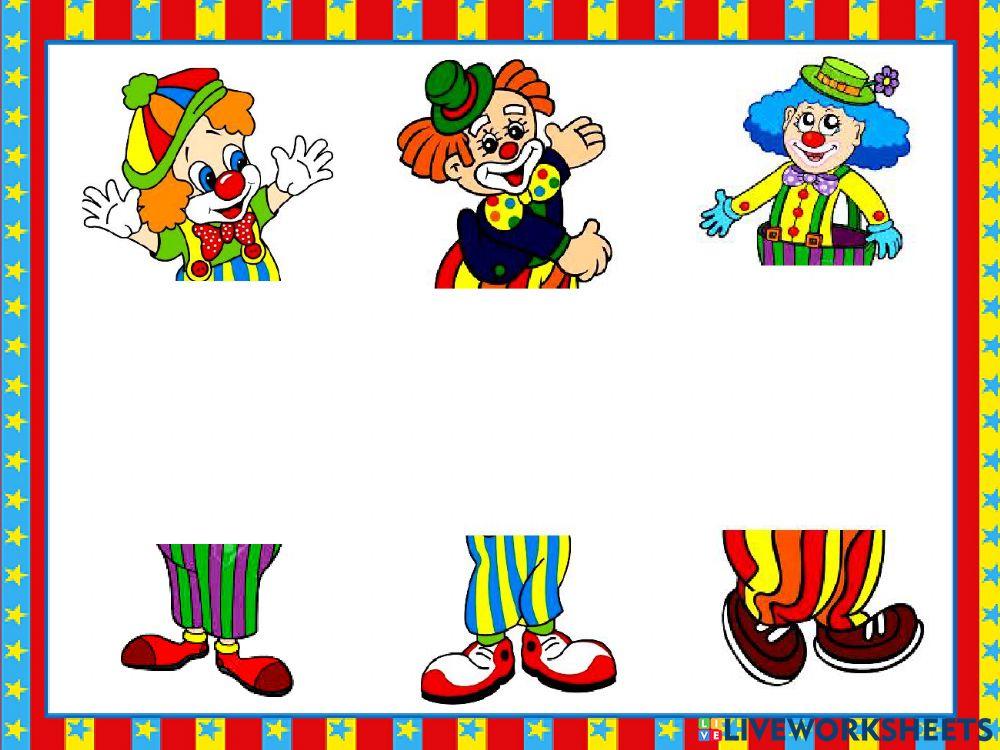 Ενωσε με μια γραμμη καθε κλοουν με το αλλο του μισο