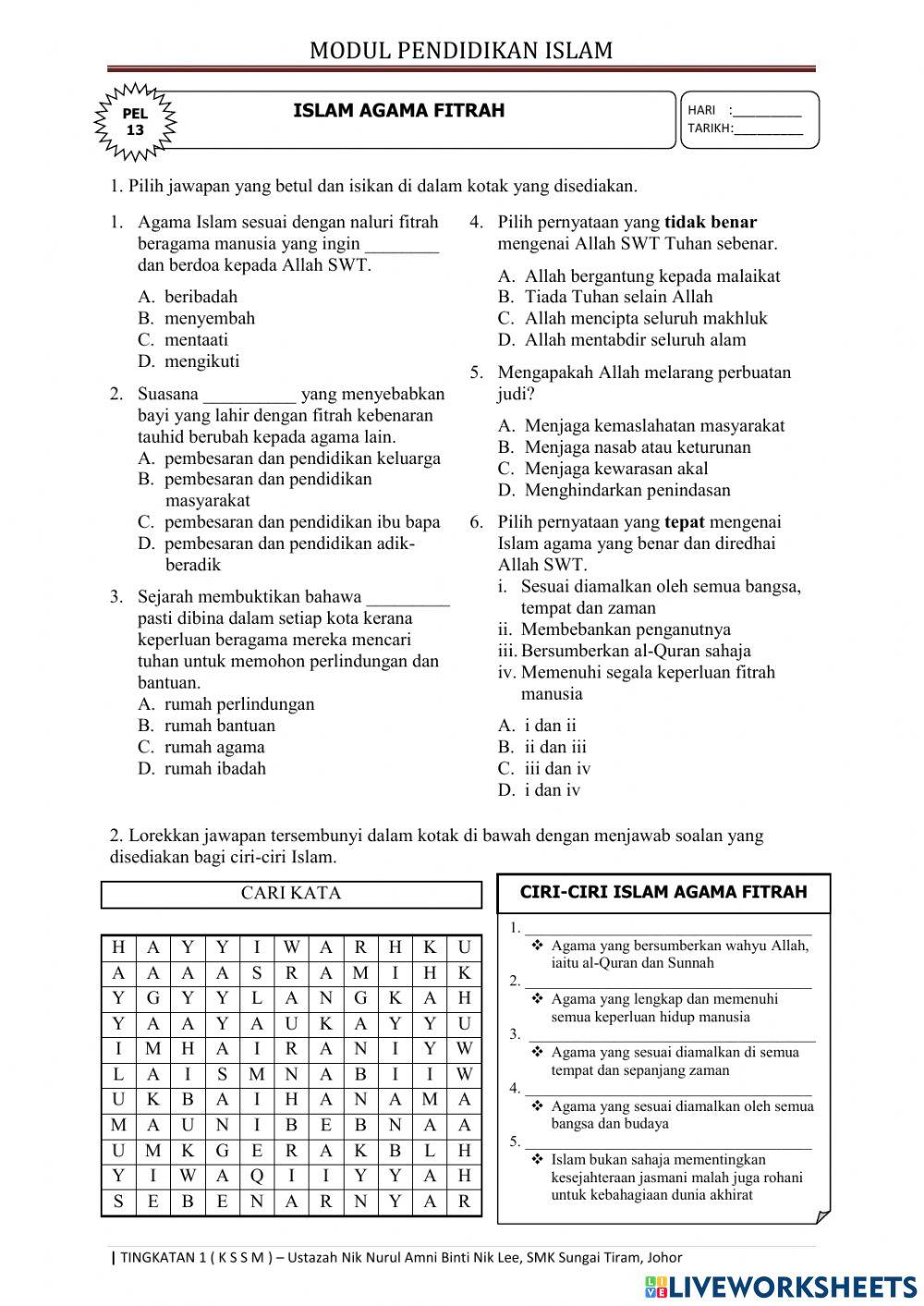 PEL 13: ISLAM AGAMA FITRAH