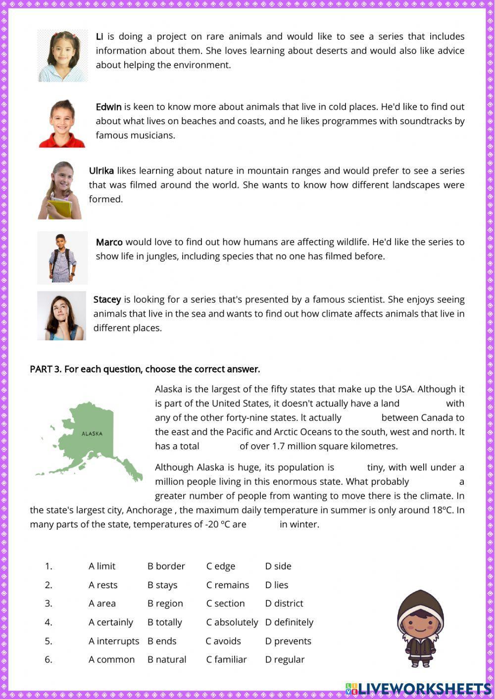 Pet for schools test