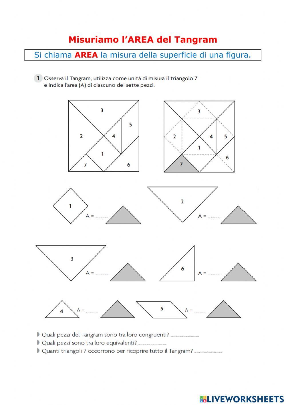 Misurare l'AREA del tangram