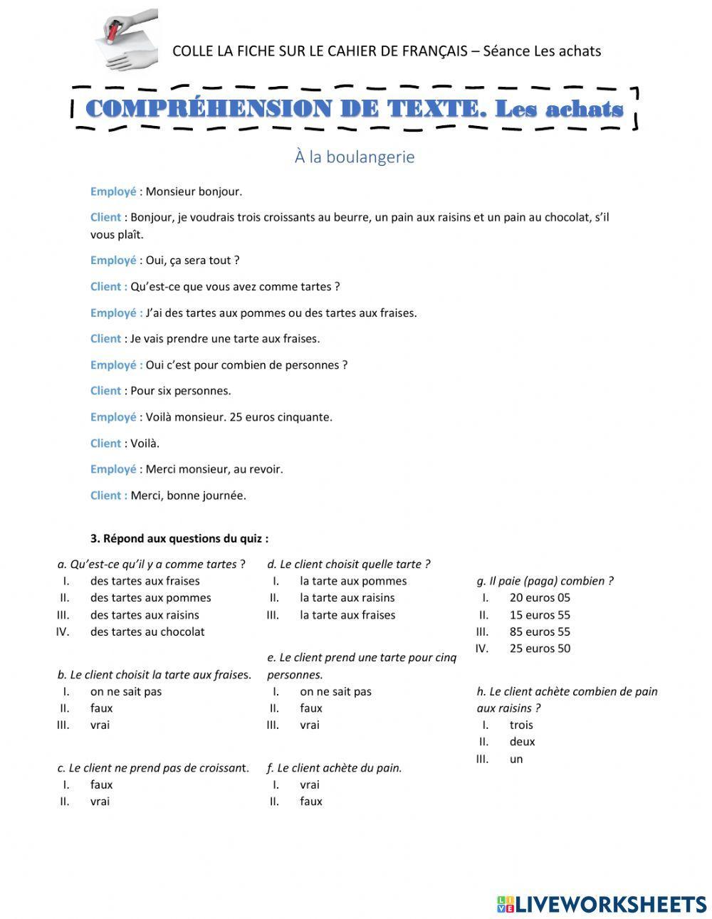 C. Écrite Les achats