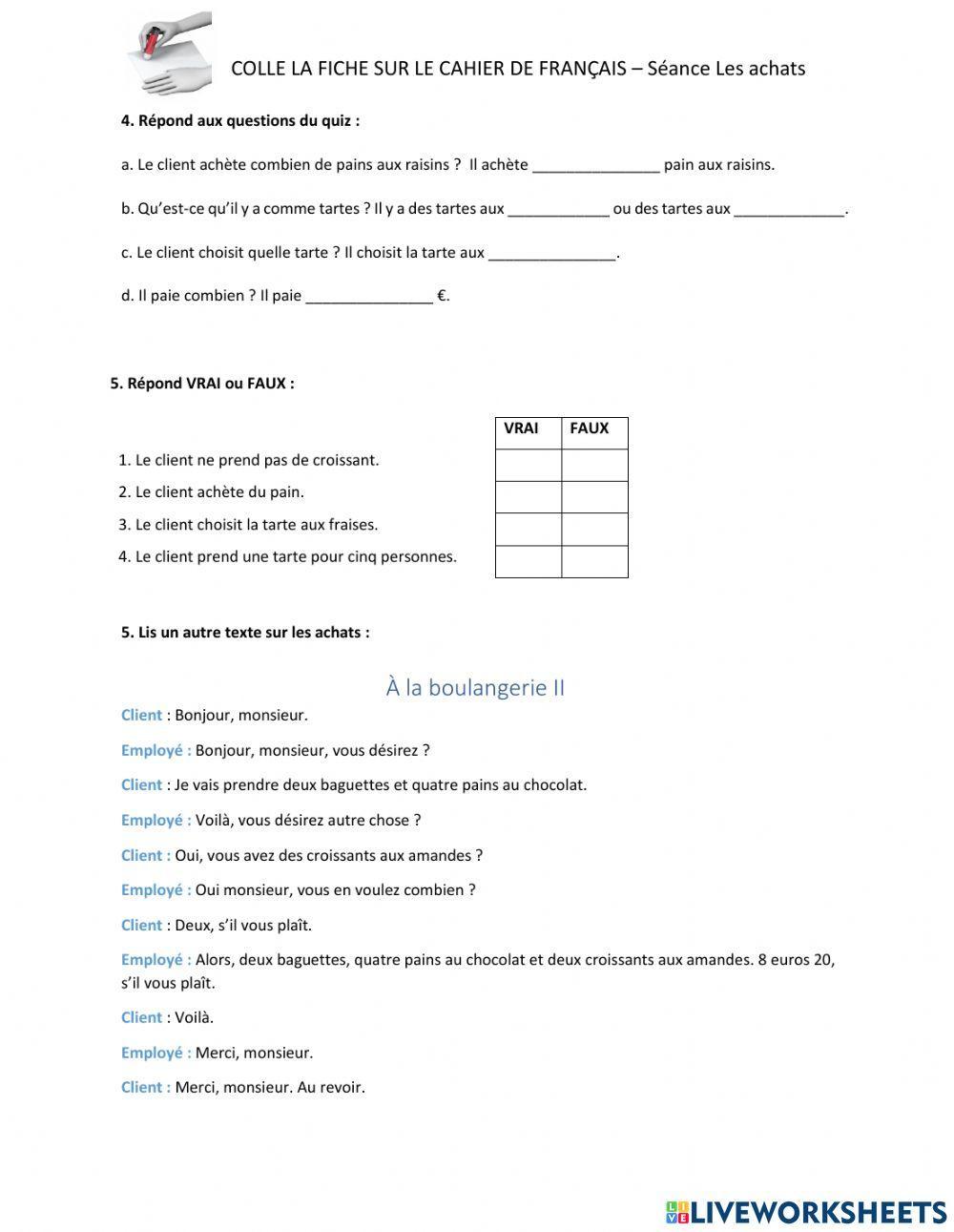 C. Écrite Les achats