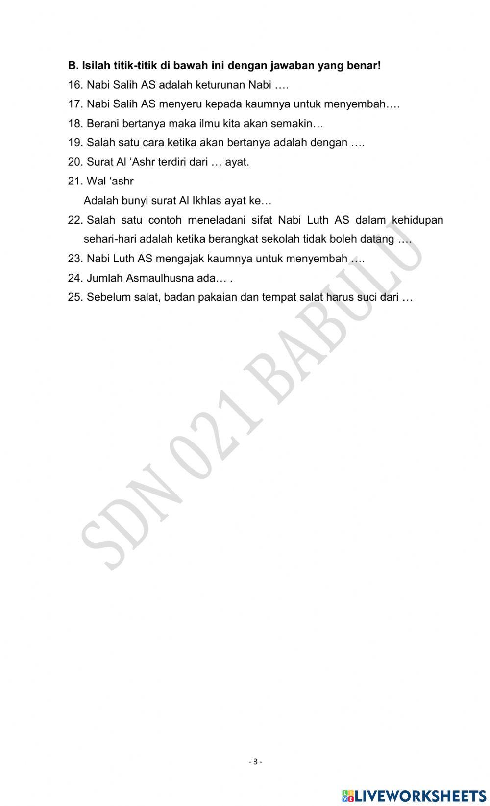 Uts pai kls 2 semester 2