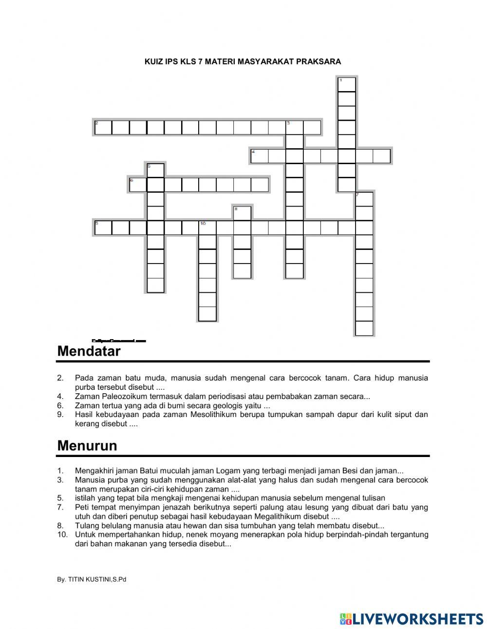 Kuis IPS masa praksara