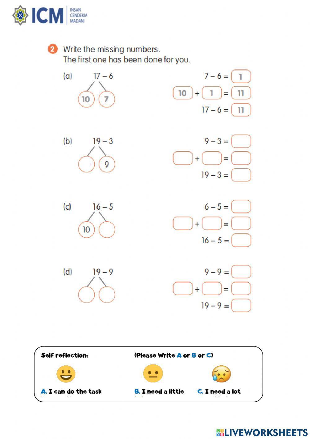 Math: Addition and Subtraction Within 20