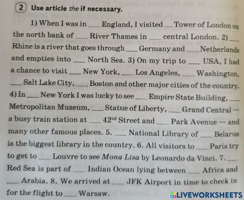 Articles with geographucal names (THE---)