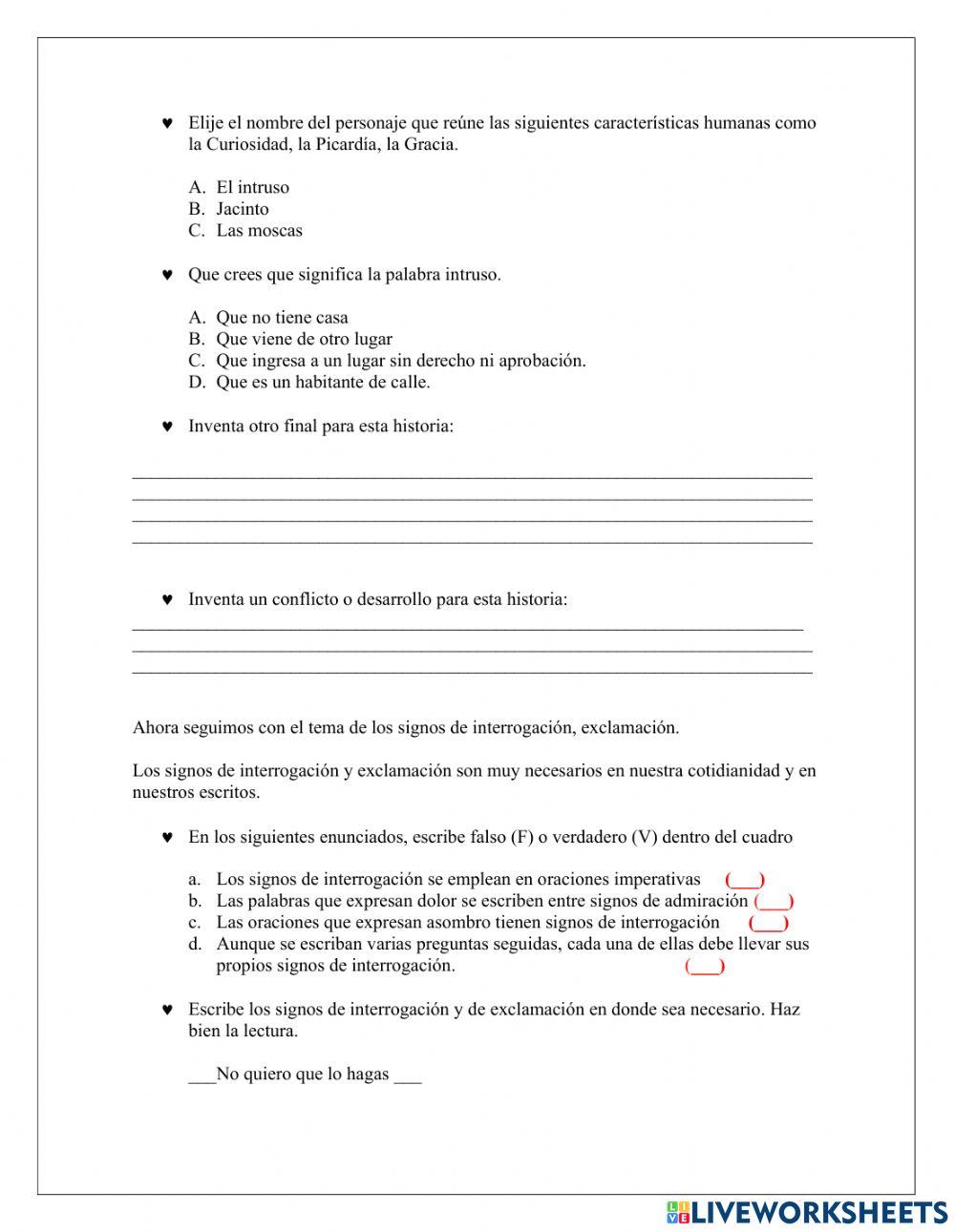 La narración y signos