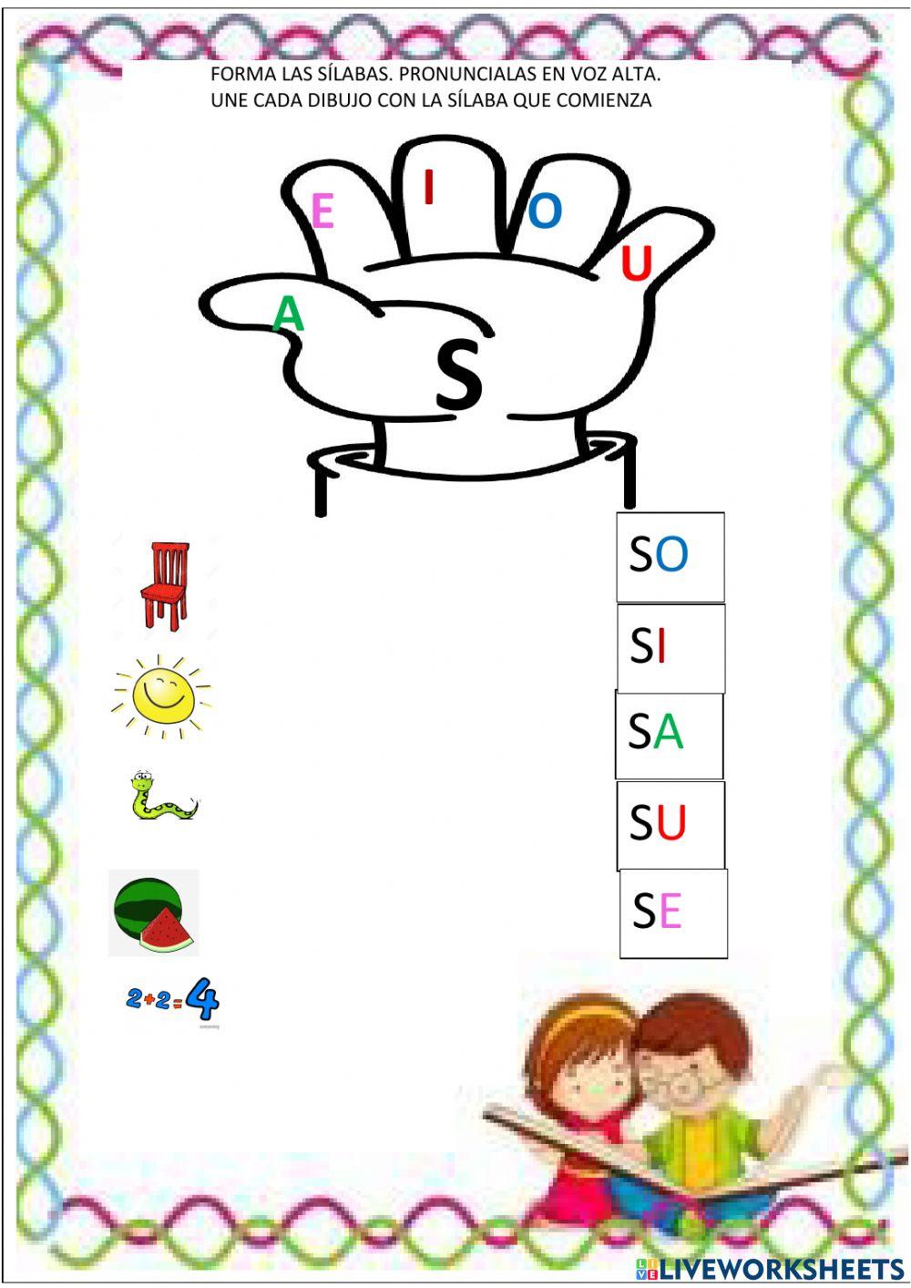 Ficha formar silabas letra S