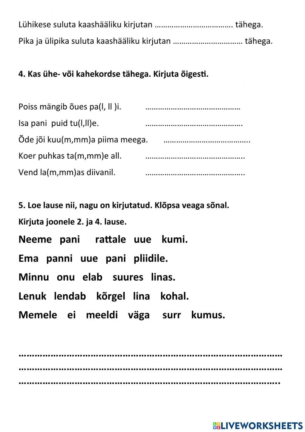 Eesti keel- suluta kaashäälikus. VOK sõnades