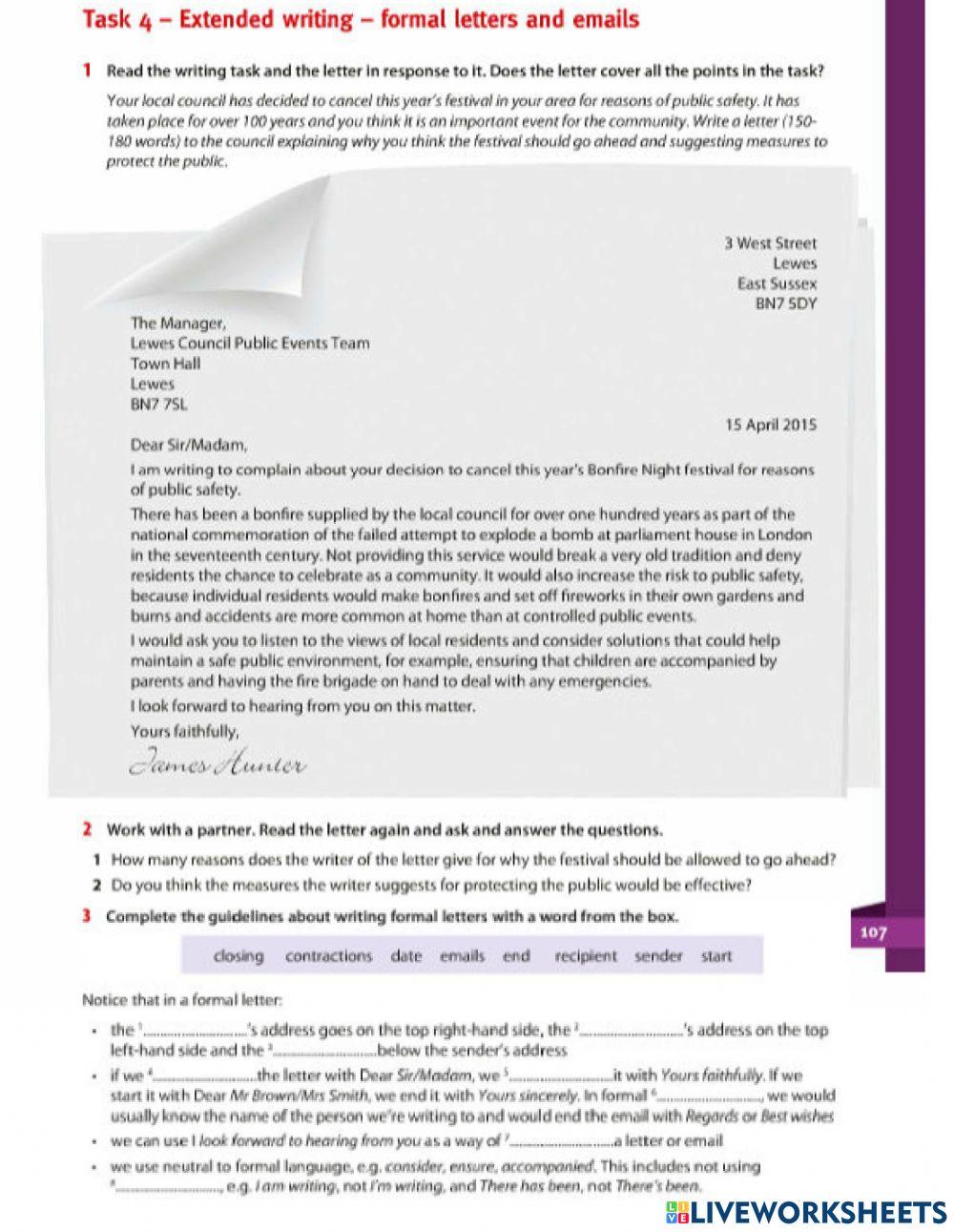 B2 FORMAL EMAILS AND LETTERS TRINITY