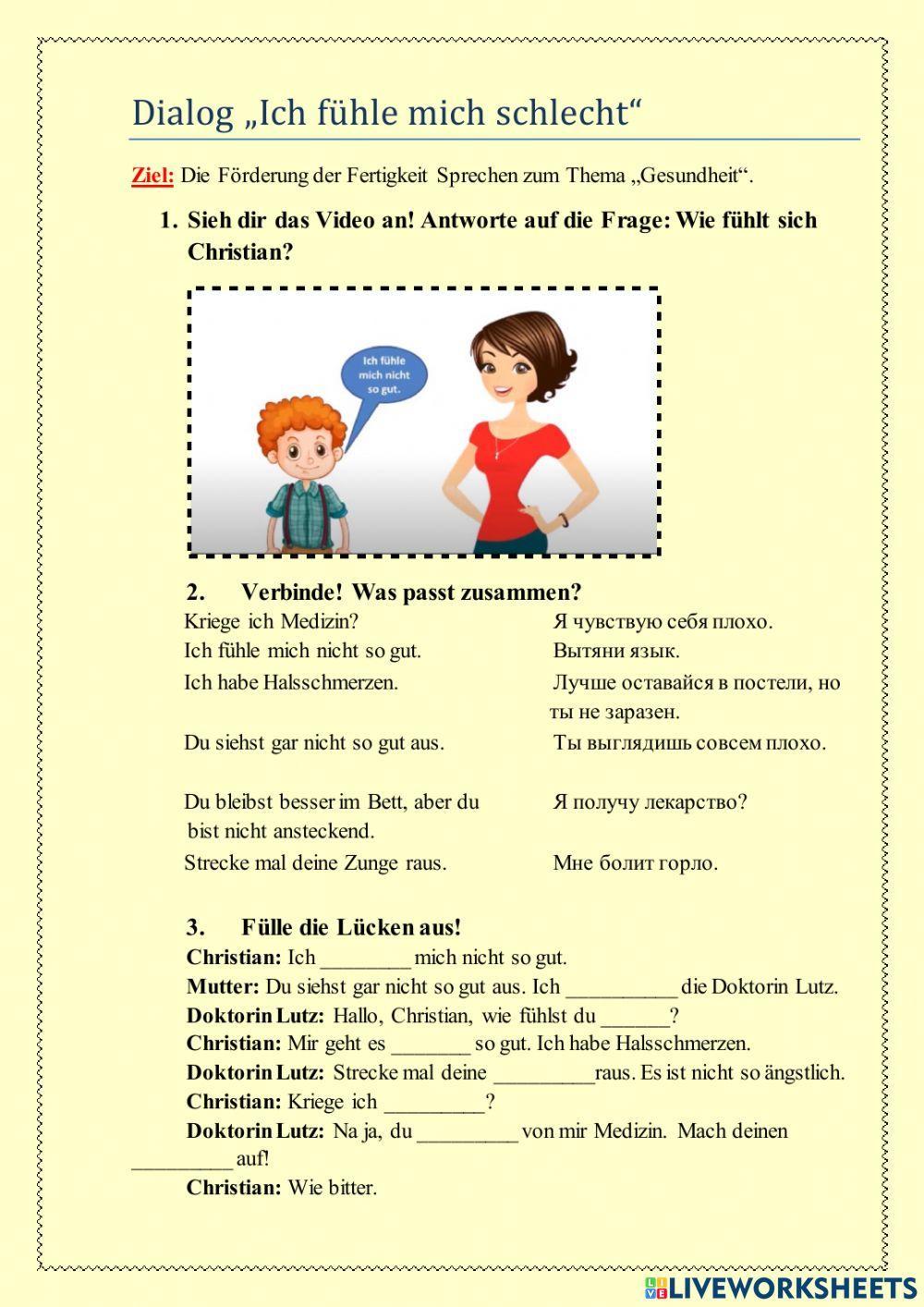 Dialog -Ich fühle mich schlecht-