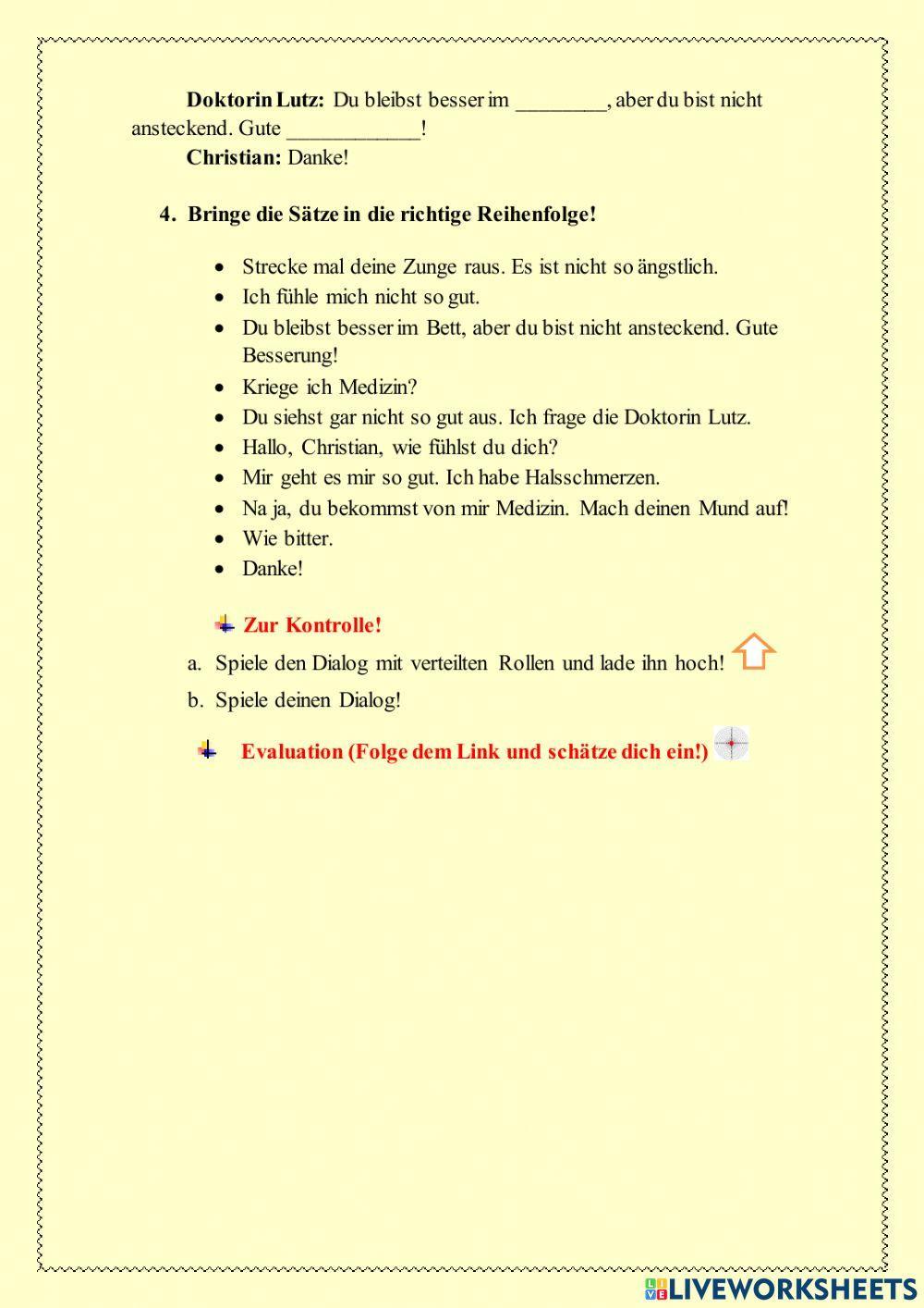 Dialog -Ich fühle mich schlecht-