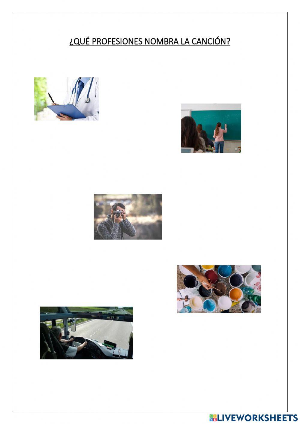 Ficha sobre los oficios: Yo quiero ser...