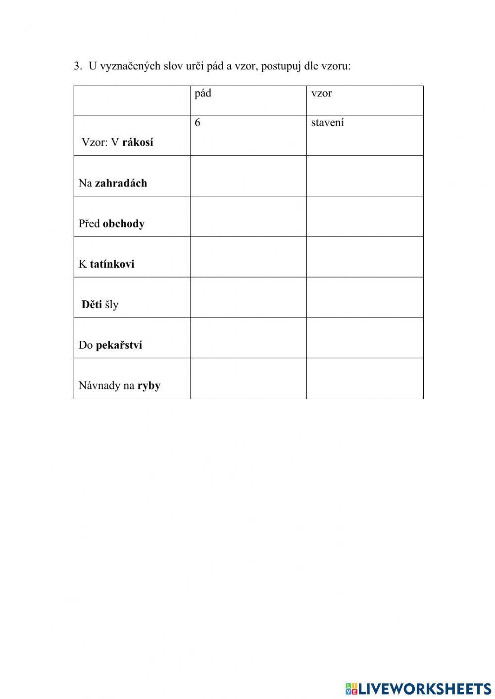 Pravopis podstatných jmen 1