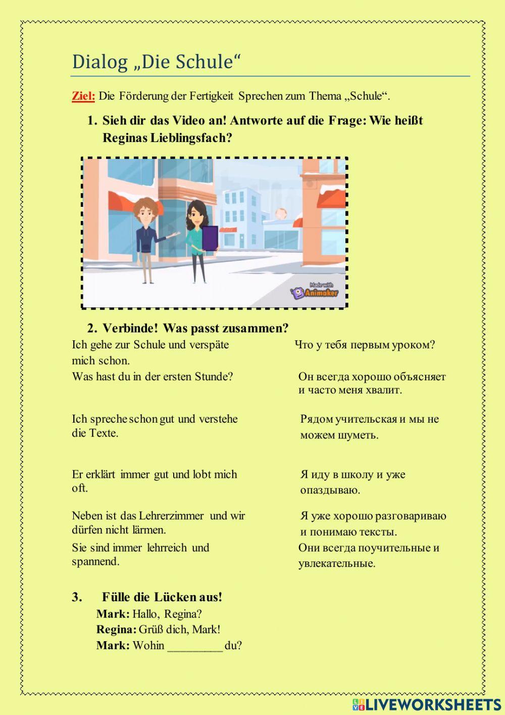 Dialog -In der Schule-