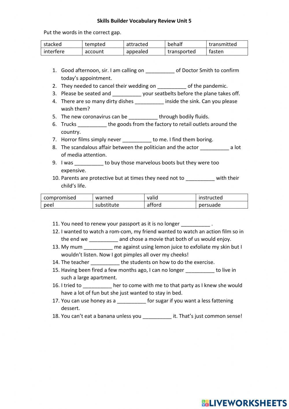 Stars and stripes unit 5 review
