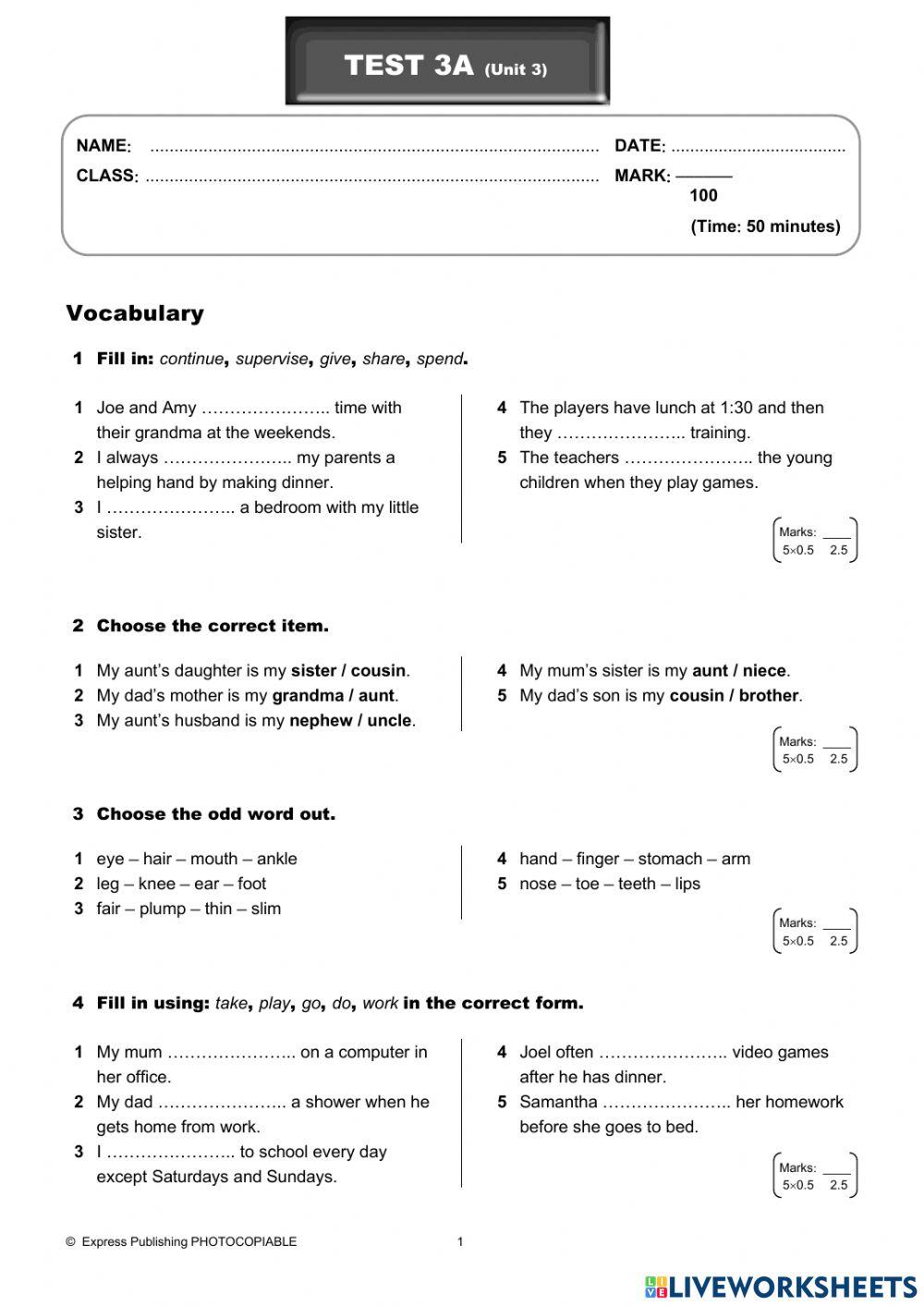 On Screen 1-Module 3 Test