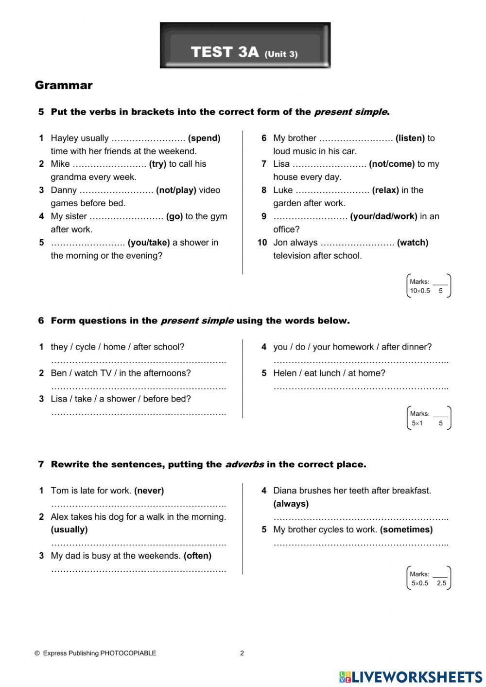 On Screen 1-Module 3 Test