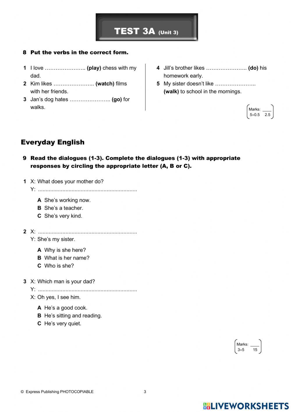 On Screen 1-Module 3 Test