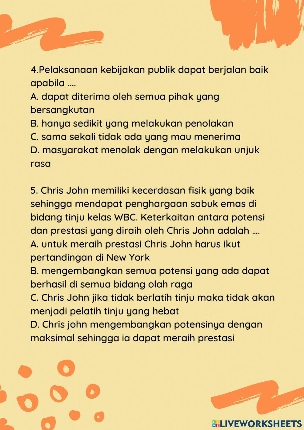 Latihan Soal 3 US PPKn (Kelas 9 B)