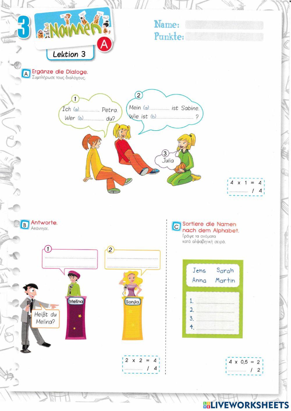 Luftballons A, Lektion 1-4