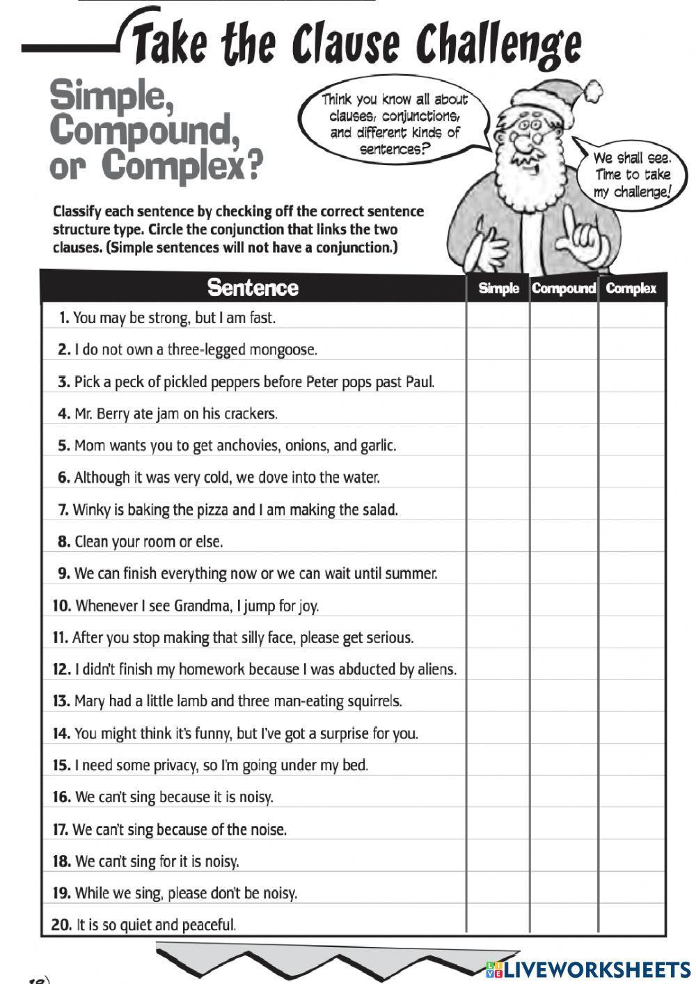 Simple, Compound and Complex sentences 3