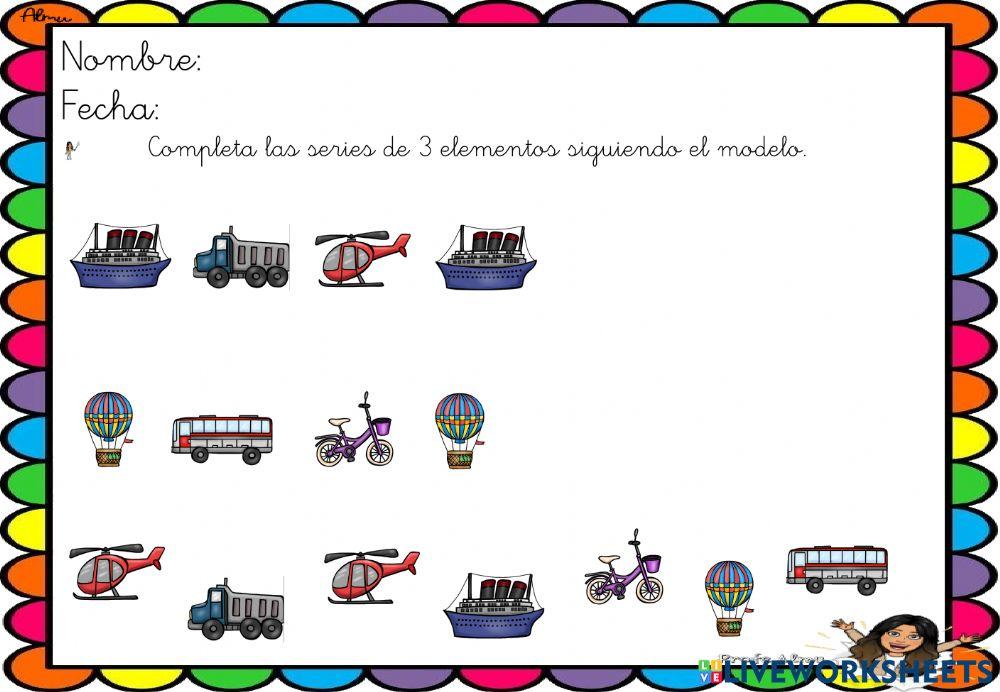 Hacer series con medios de transporte