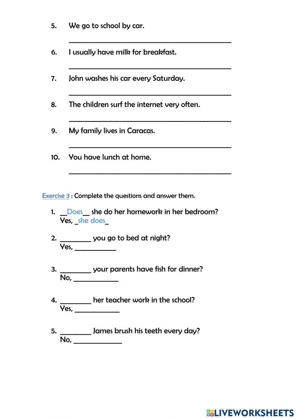LESSON 7 - Simple present Questions 1455 | paloma