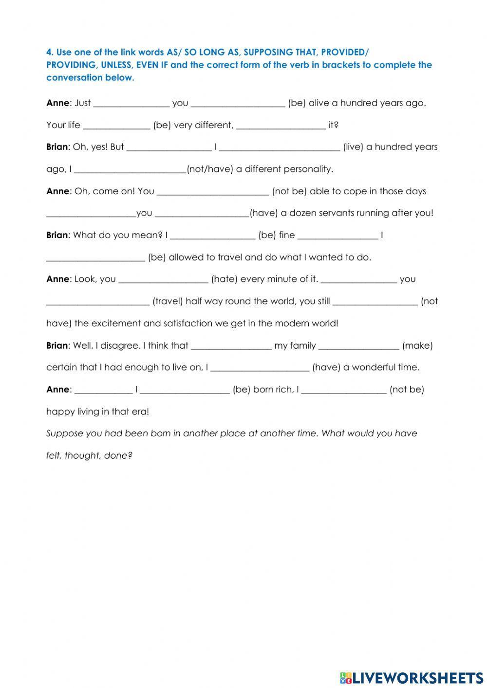 Complete conditionals review and if only